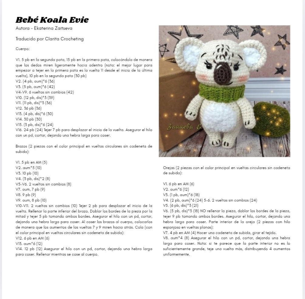 Patrón de Amigurumi: Cómo Tejer un Koala Bebé Paso a Paso
