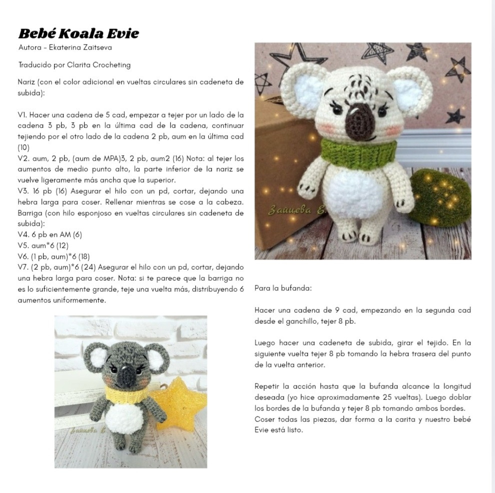 Patrón de Amigurumi: Cómo Tejer un Koala Bebé Paso a Paso