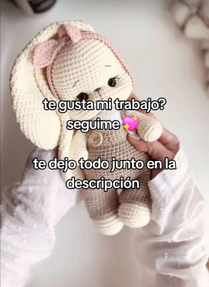 Patrón de Amigurumi: Conejita en Overol, Nivel Intermedio