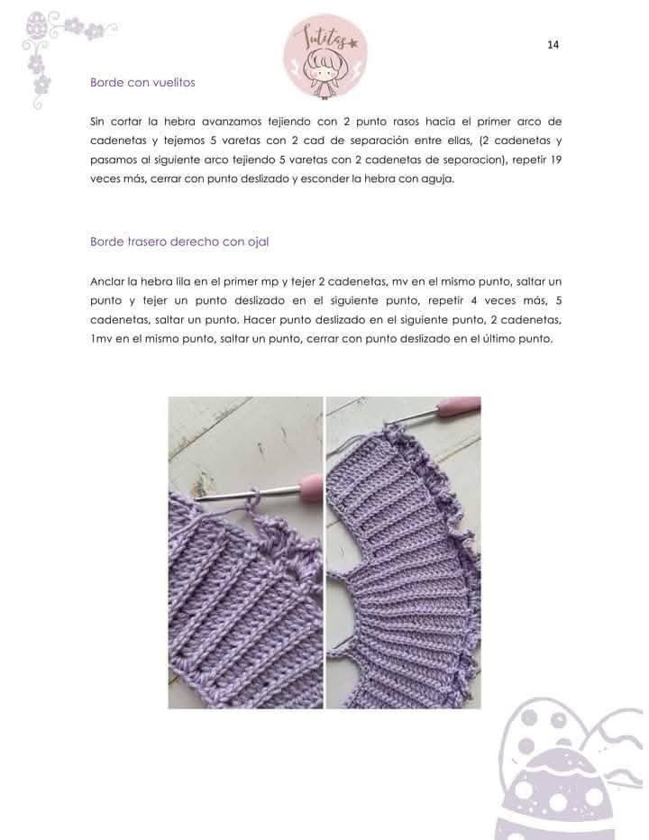 Patrón de Amigurumi: Conejito con Vestido Lila y Sombrero