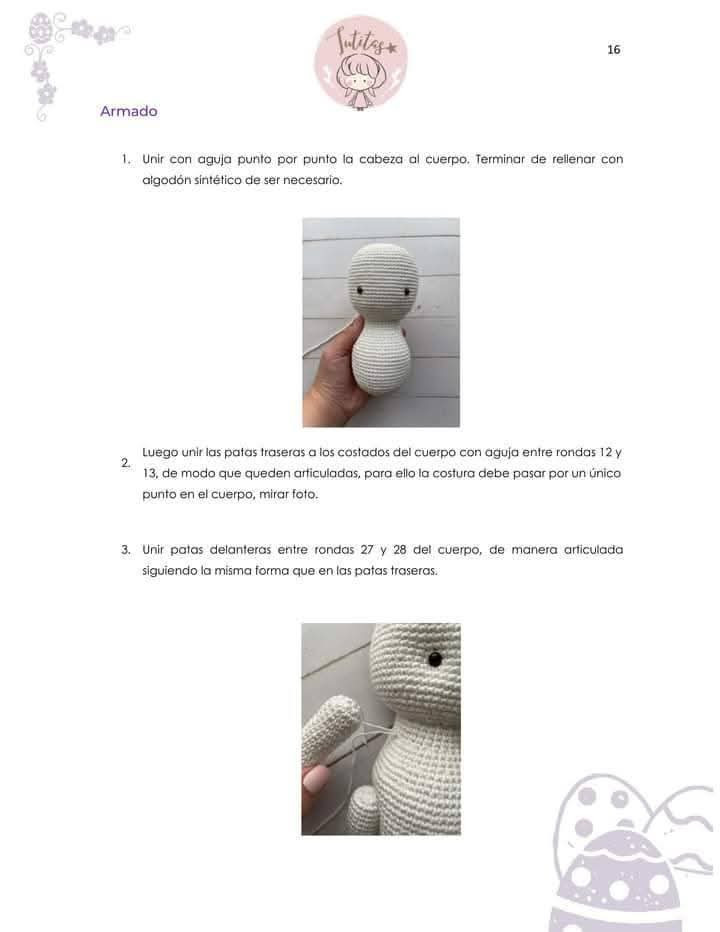Patrón de Amigurumi: Conejito con Vestido Lila y Sombrero
