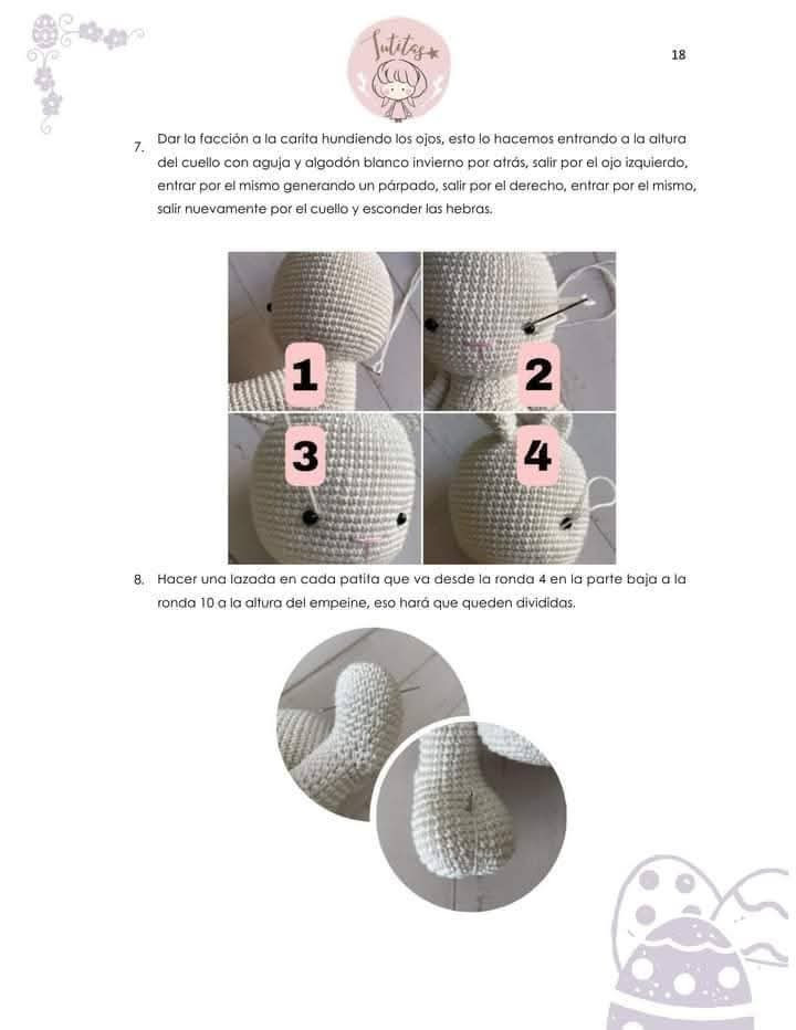Patrón de Amigurumi: Conejito con Vestido Lila y Sombrero