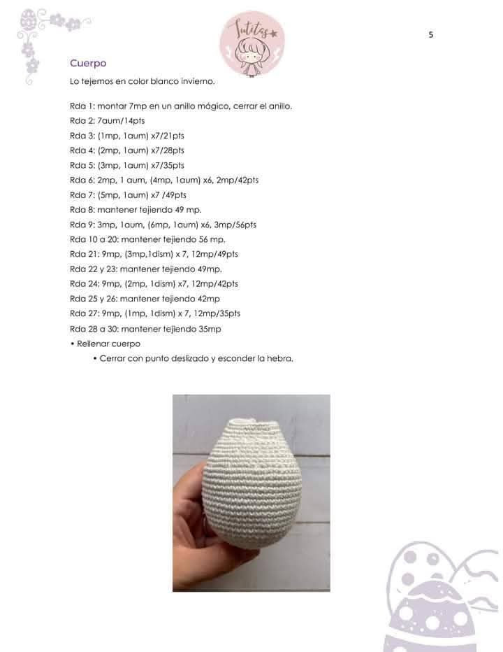 Patrón de Amigurumi: Conejito con Vestido Lila y Sombrero