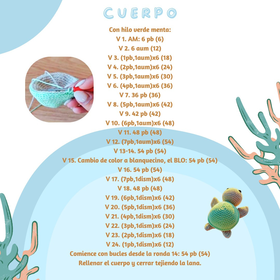 Patrón de Amigurumi: Crea tu Propia Tortuga Marina
