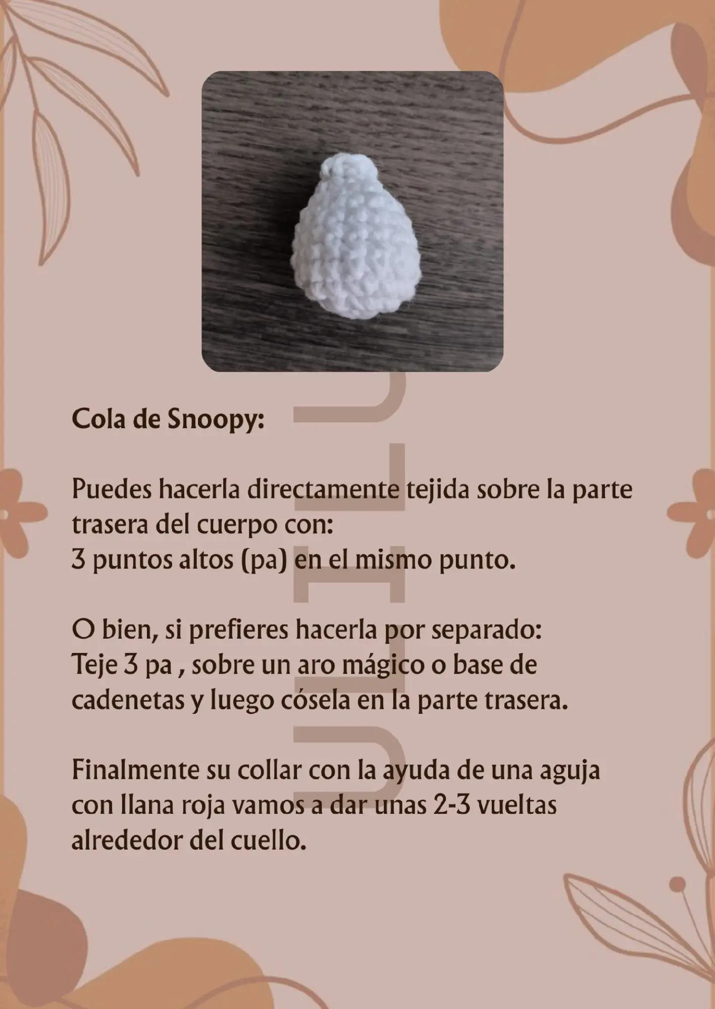 Patrón de Amigurumi: Crea tu propio Snoopy en crochet