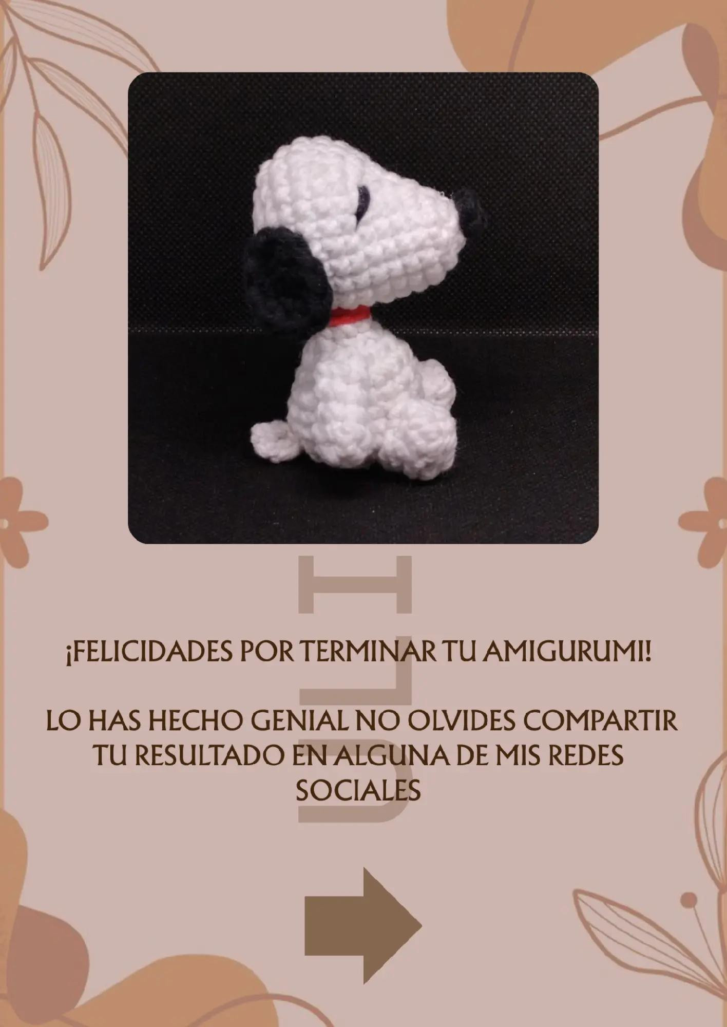 Patrón de Amigurumi: Crea tu propio Snoopy en crochet