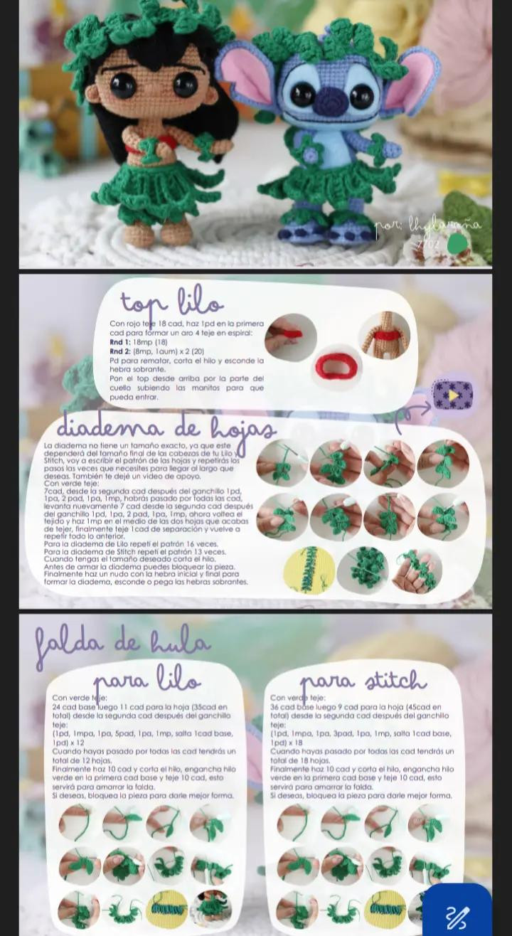 Patrón de Amigurumi: Crea tus propios personajes de Lilo y Stitch