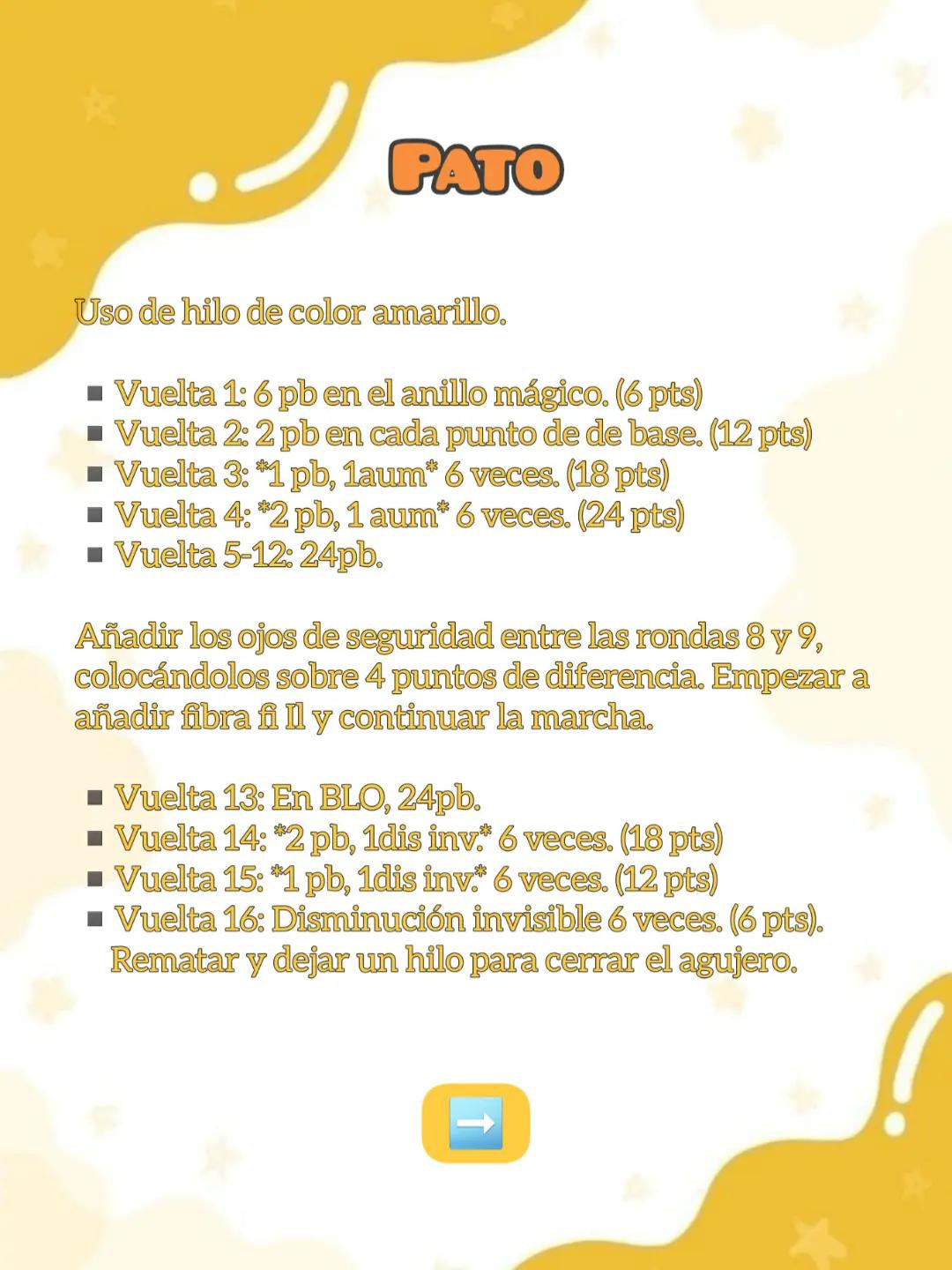 Patrón de amigurumi: crea un adorable patito amarillo con este diseño fácil.