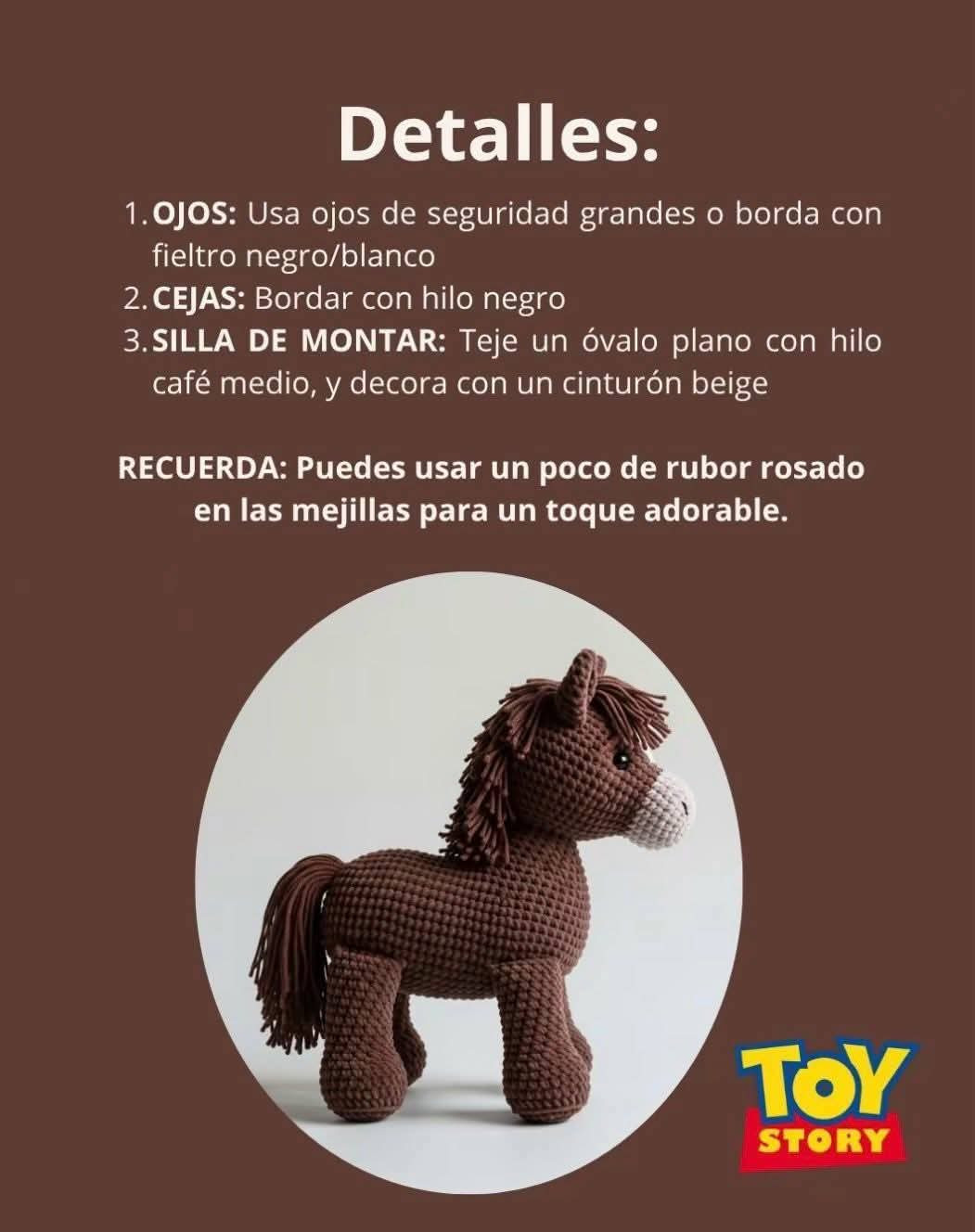 Patrón de amigurumi de caballo inspirado en Toy Story