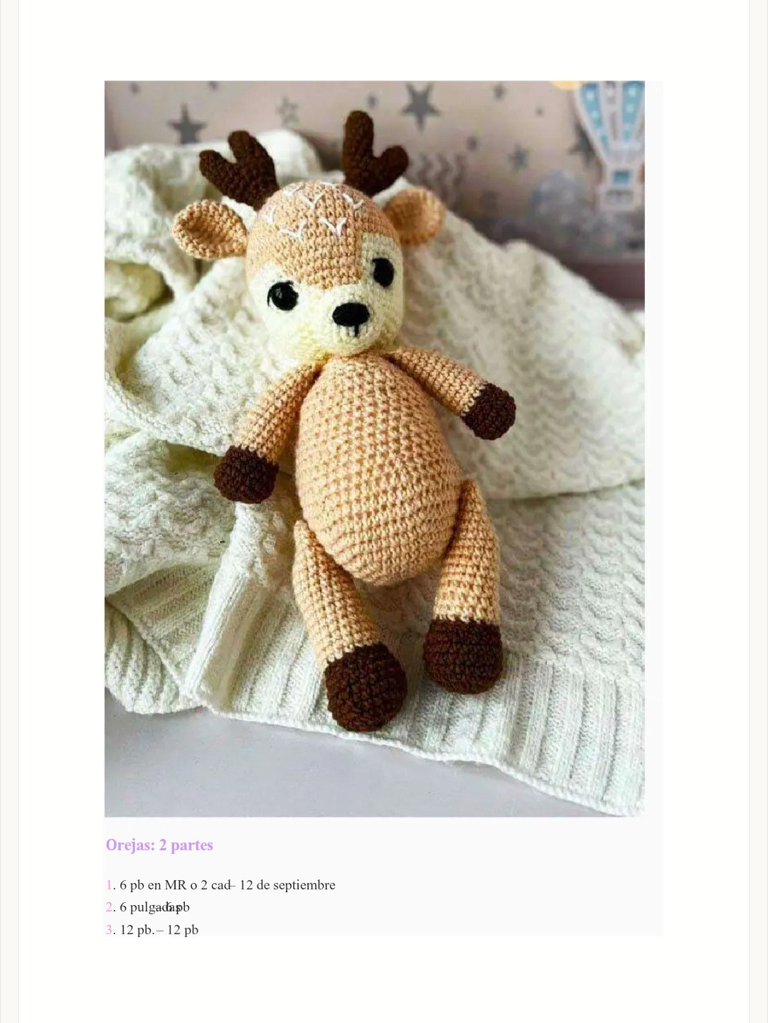 Patrón de Amigurumi de Ciervo de Crochet Adorable y Gratis