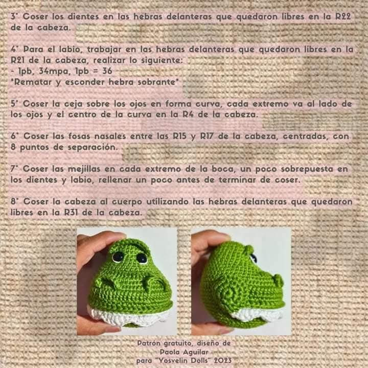 Patrón de amigurumi de dinosaurio con flotador para principiantes