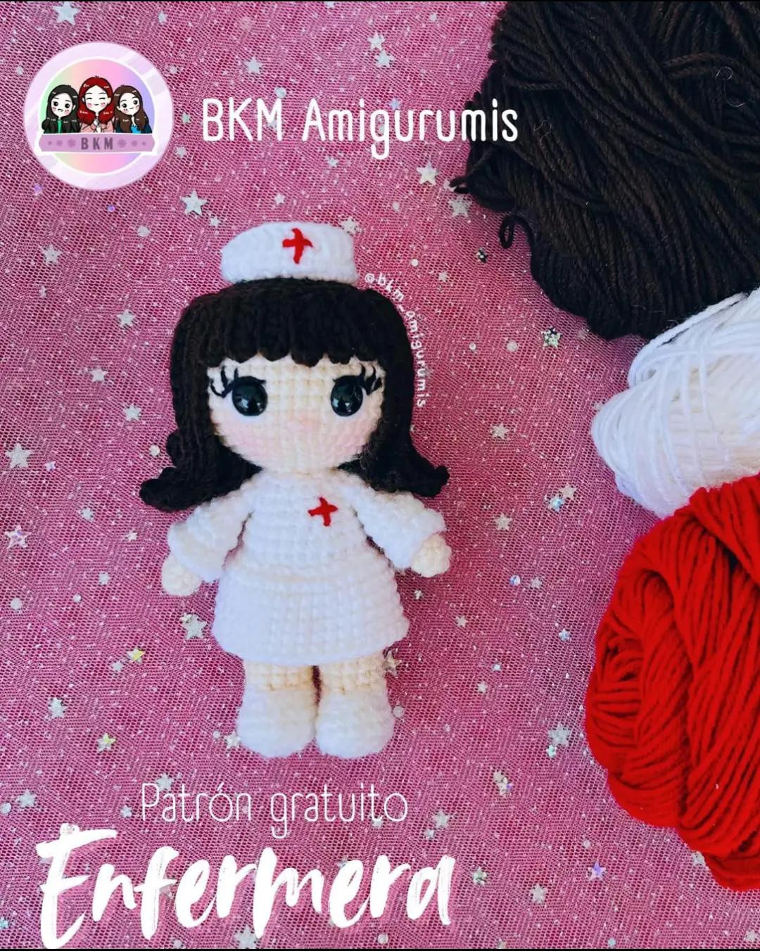 Patrón de Amigurumi de Enfermera Gratis para Tejedores