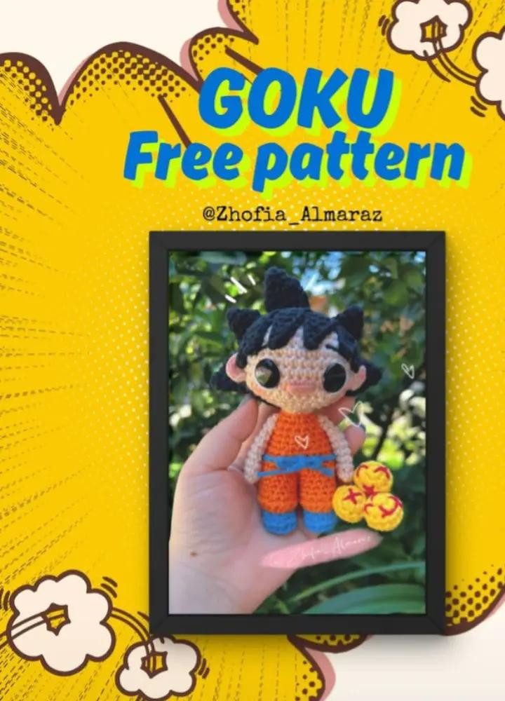 Patrón de amigurumi de Goku gratis para los fanáticos del crochet