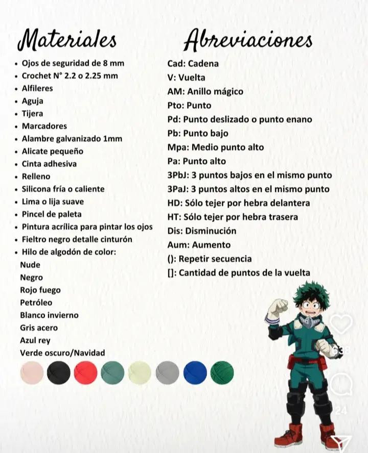 Patrón de amigurumi de Izuku Midoriya para tejer a crochet