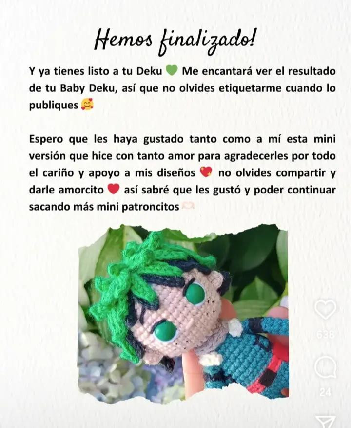 Patrón de amigurumi de Izuku Midoriya para tejer a crochet