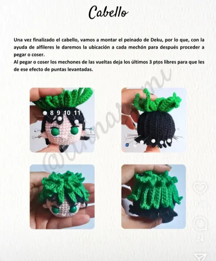 Patrón de amigurumi de Izuku Midoriya para tejer a crochet