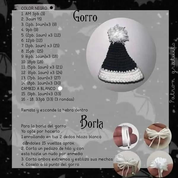 Patrón de amigurumi de Jack con sombrero de Navidad - Gratuito