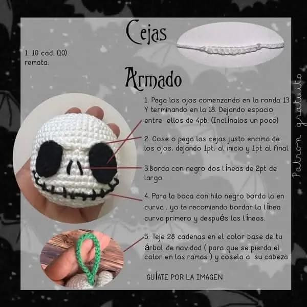 Patrón de amigurumi de Jack con sombrero de Navidad - Gratuito