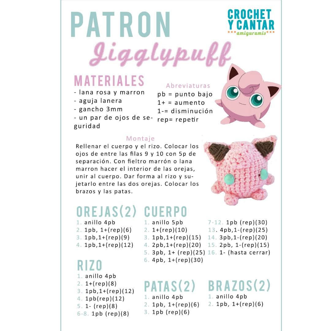 Patrón de amigurumi de Jigglypuff para tejedores creativos