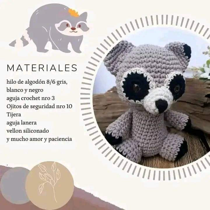 Patrón de amigurumi de mapache gratis para tejedores creativos