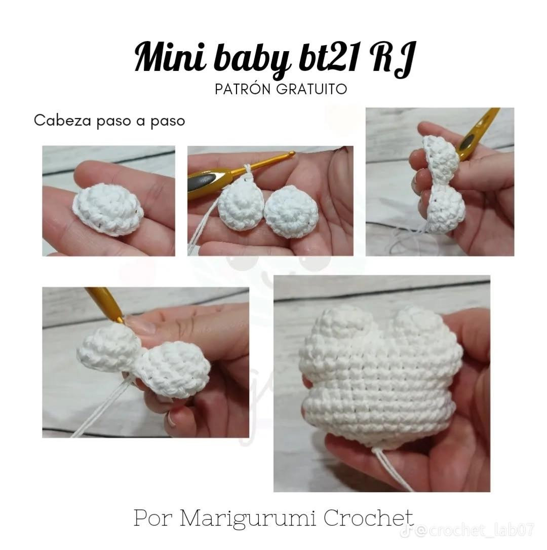 Patrón de amigurumi de mini peluche BT21 RJ gratis y fácil de seguir