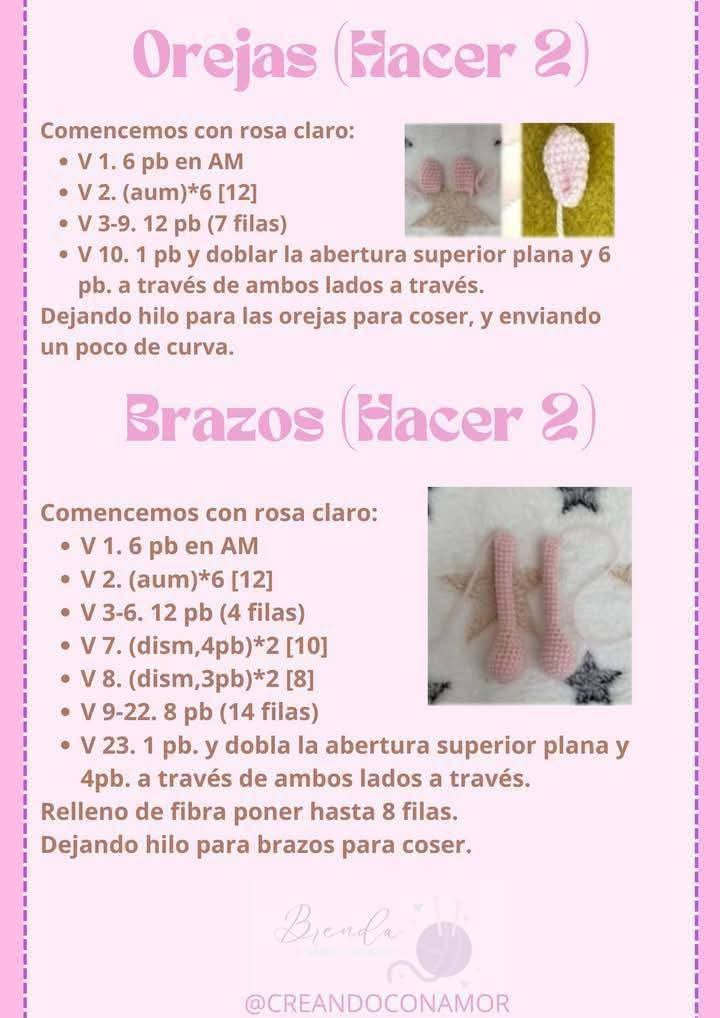 Patrón de amigurumi de oveja rosa en PDF gratuito