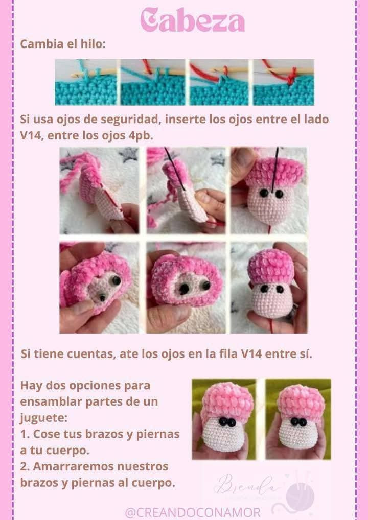 Patrón de amigurumi de oveja rosa en PDF gratuito