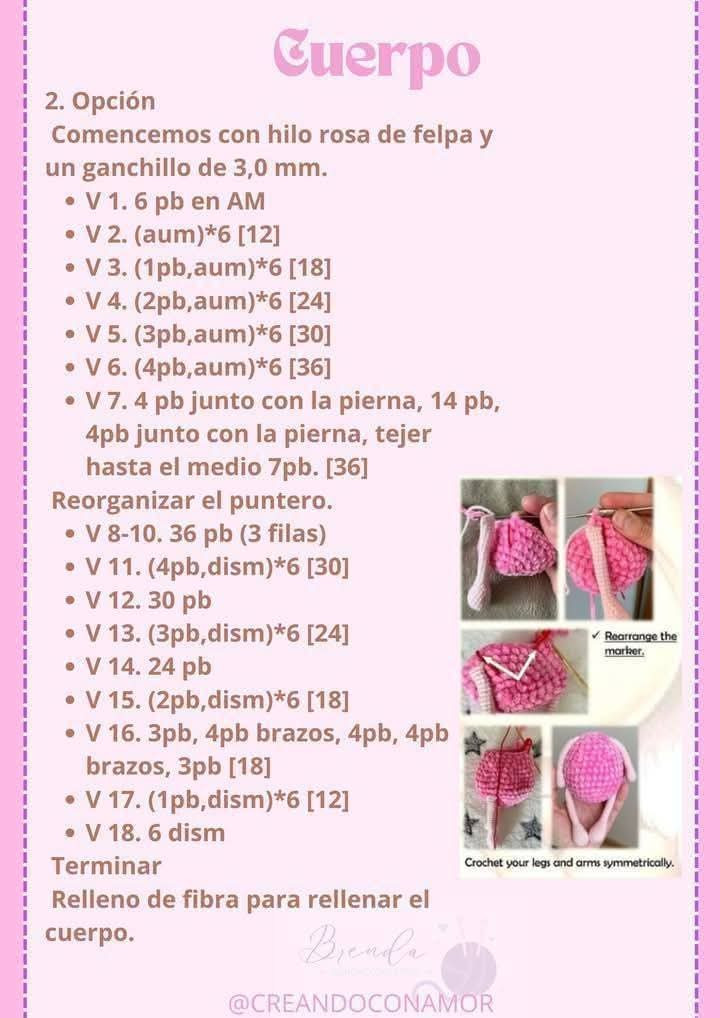 Patrón de amigurumi de oveja rosa en PDF gratuito