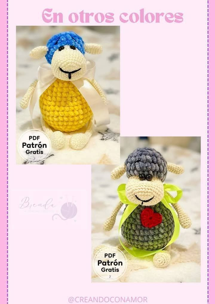 Patrón de amigurumi de oveja rosa en PDF gratuito