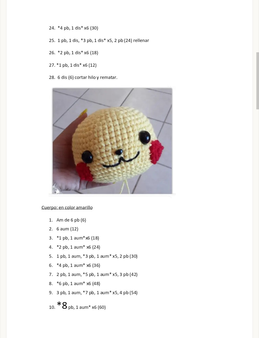 Patrón de amigurumi de Pikachu: guía detallada para tejedores creativos