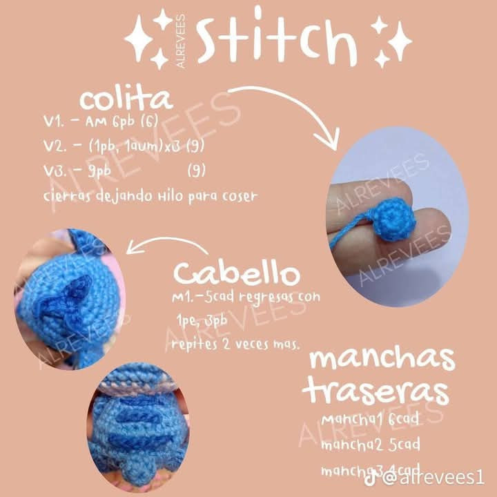 Patrón de amigurumi de Stitch para principiantes y expertos.