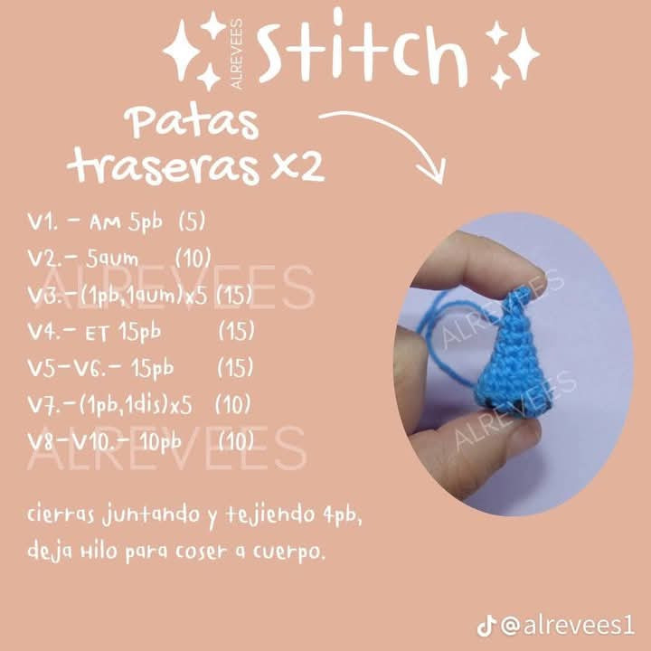 Patrón de amigurumi de Stitch para principiantes y expertos.