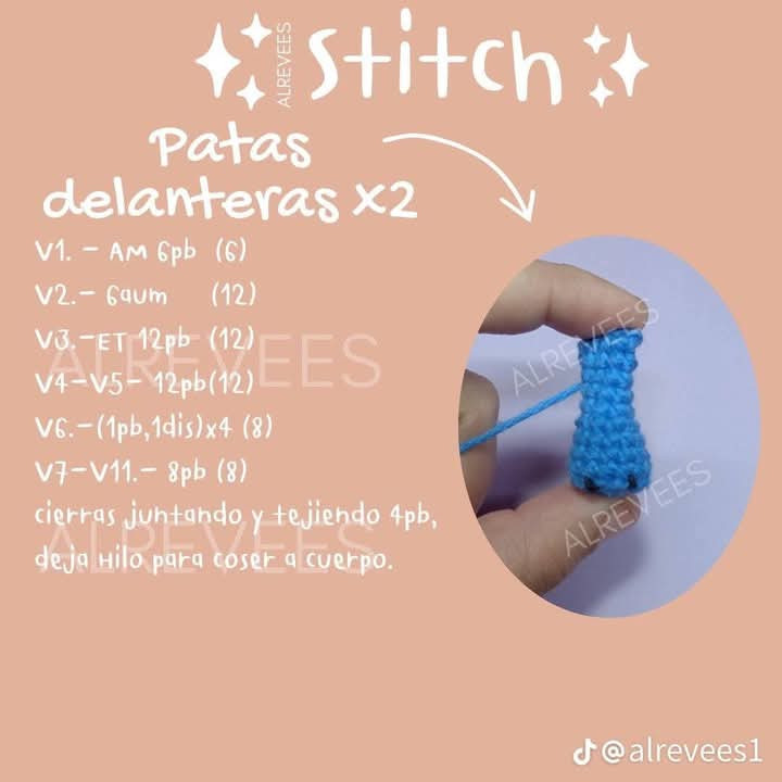 Patrón de amigurumi de Stitch para principiantes y expertos.