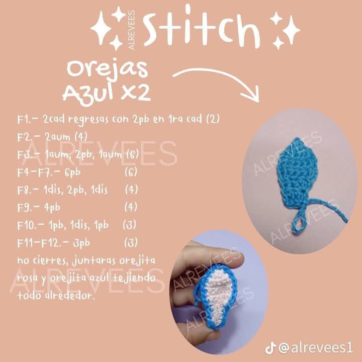 Patrón de amigurumi de Stitch para principiantes y expertos.