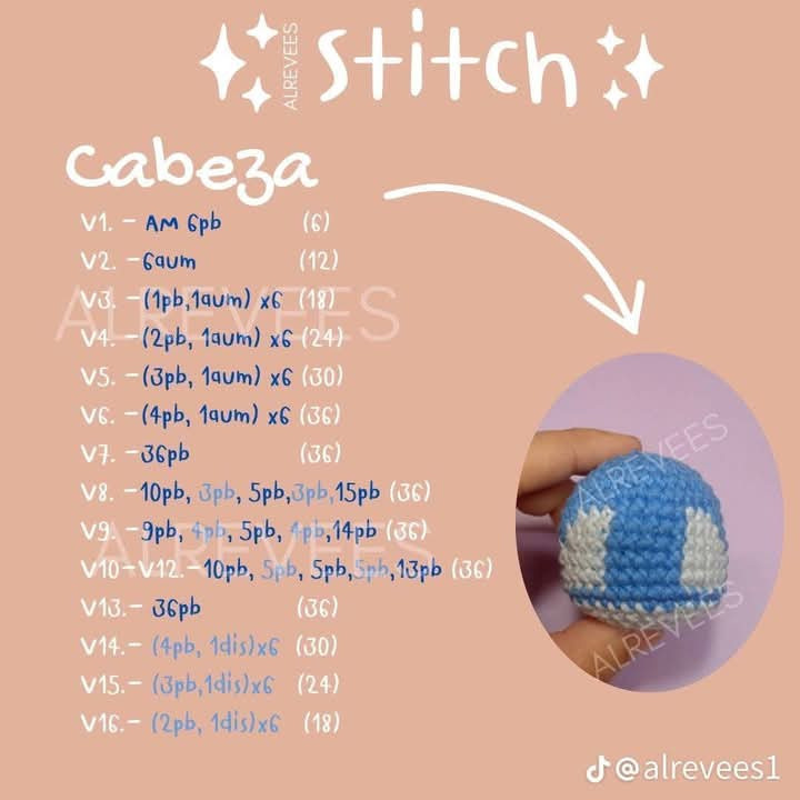 Patrón de amigurumi de Stitch para principiantes y expertos.