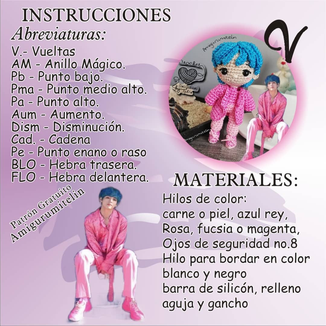 Patrón de Amigurumi de V Kim Tae-hyung: Guía Gratuita para Tejedores