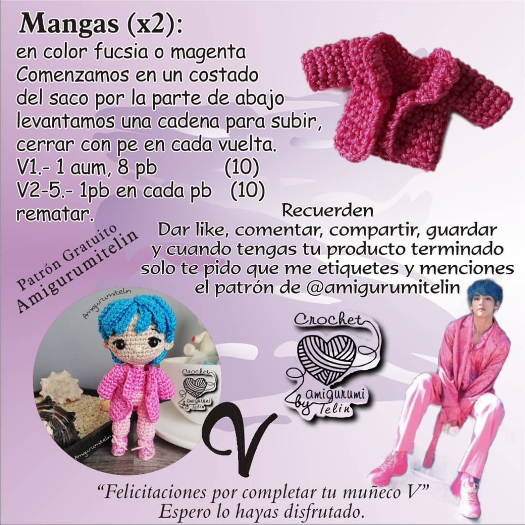 Patrón de Amigurumi de V Kim Tae-hyung: Guía Gratuita para Tejedores