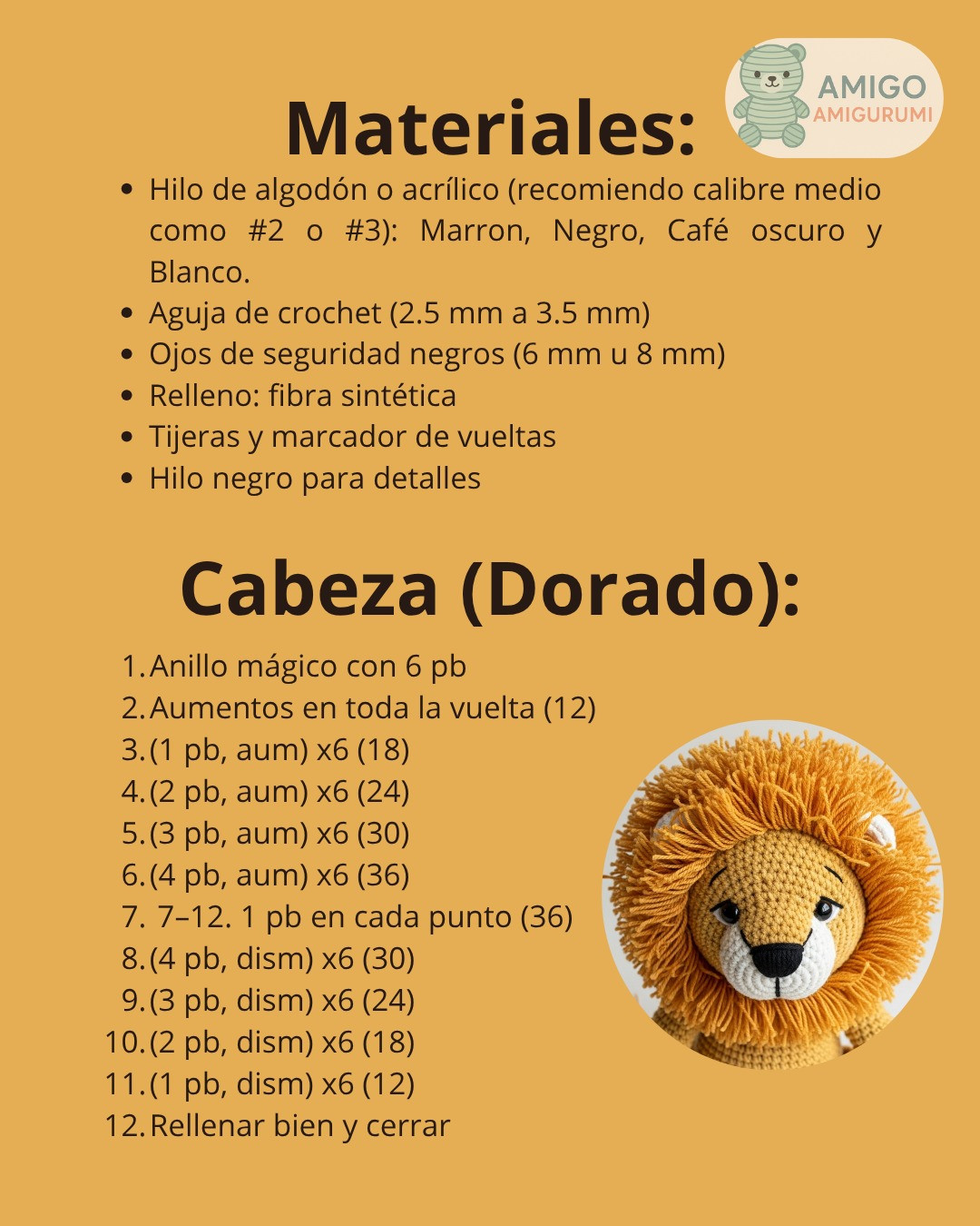 Patrón de amigurumi del Rey León para crochet creativo
