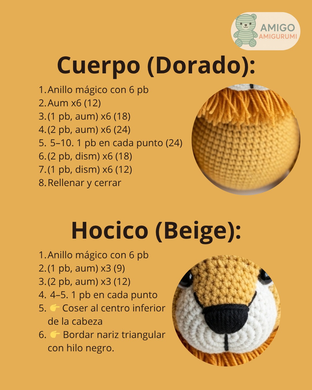 Patrón de amigurumi del Rey León para crochet creativo