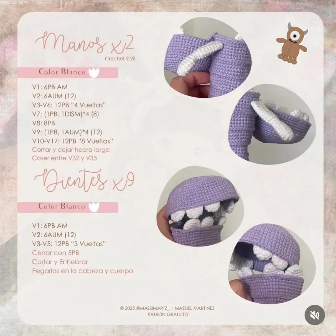 Patrón de amigurumi: Disfraz de Boo con detalles adorables
