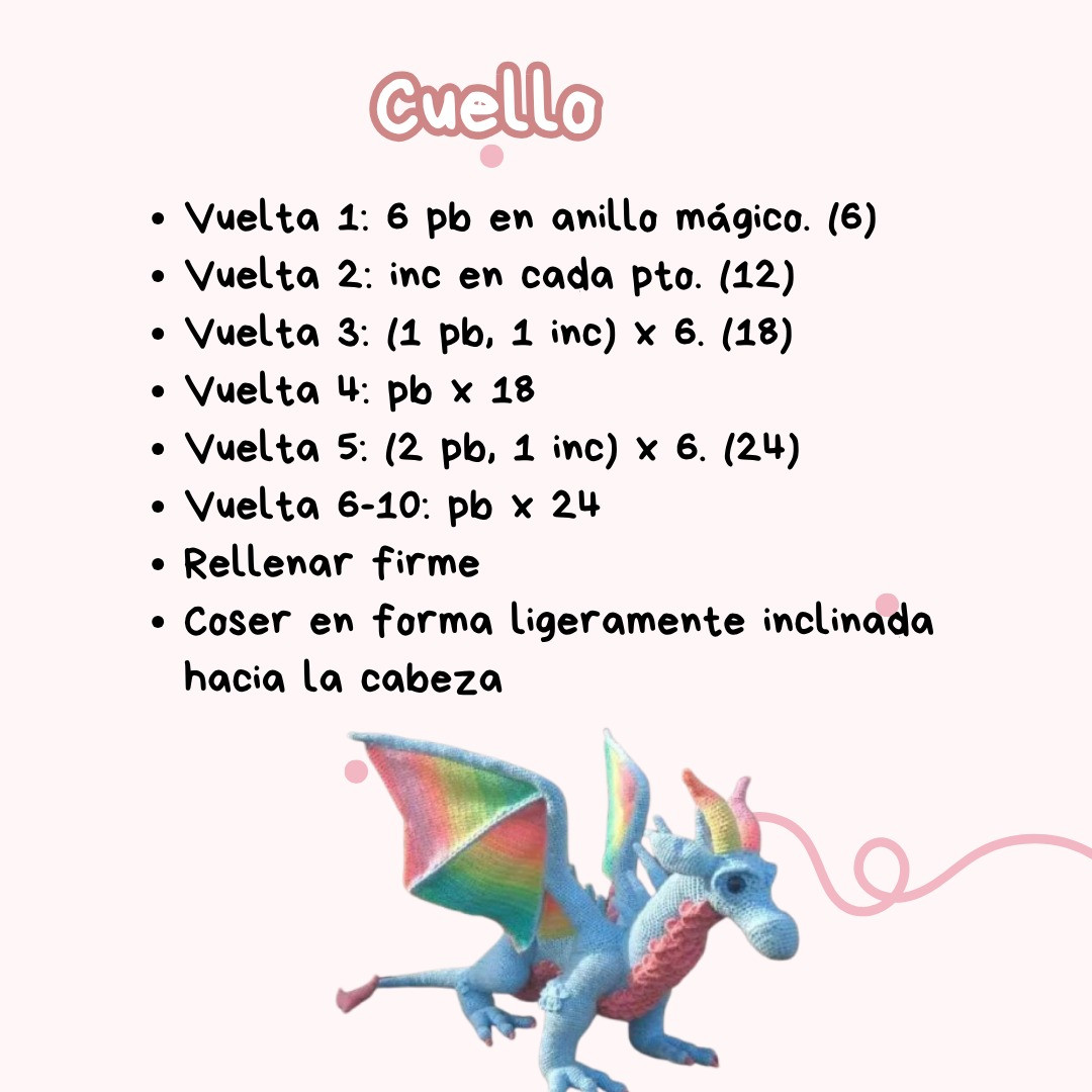Patrón de Amigurumi: Dragón Arcoíris Colorido y Encantador