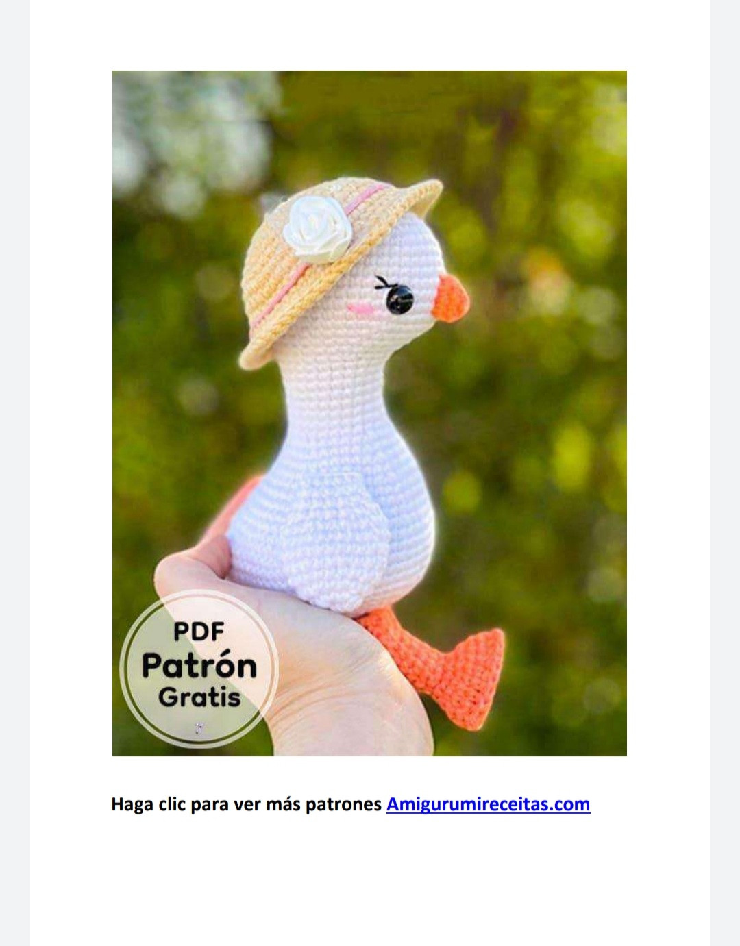 Patrón de Amigurumi: Ganso con Sombrero Elegante