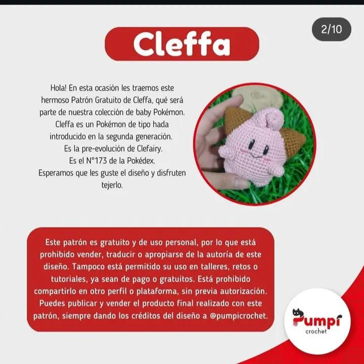 Patrón de Amigurumi Gratis: Crea un Cleffa Adorable