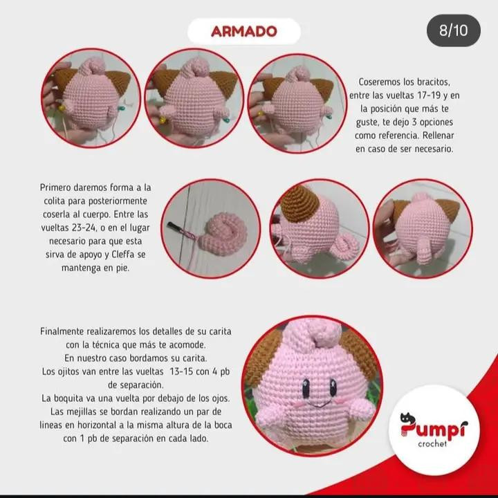 Patrón de Amigurumi Gratis: Crea un Cleffa Adorable
