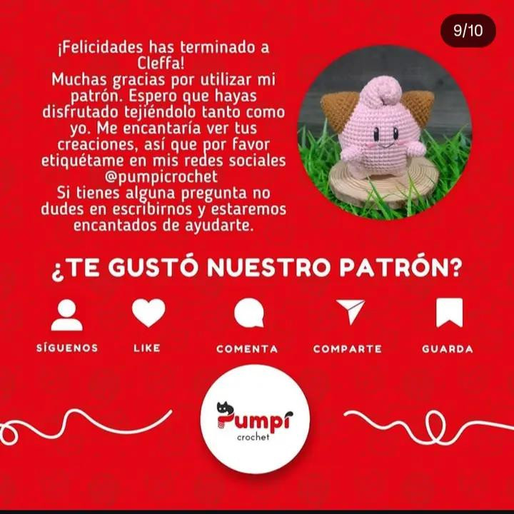 Patrón de Amigurumi Gratis: Crea un Cleffa Adorable