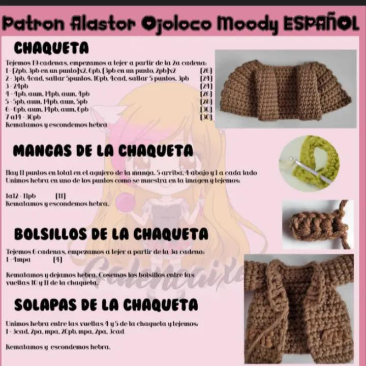 Patrón de amigurumi gratis de Ojoloco Moody en crochet