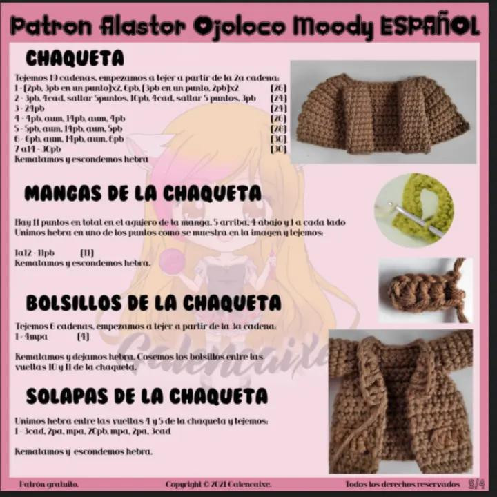 Patrón de amigurumi gratis de Ojoloco Moody en crochet
