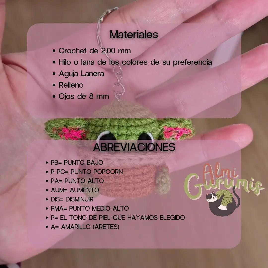 Patrón de amigurumi gratis: lindo Baby Yoda en llavero
