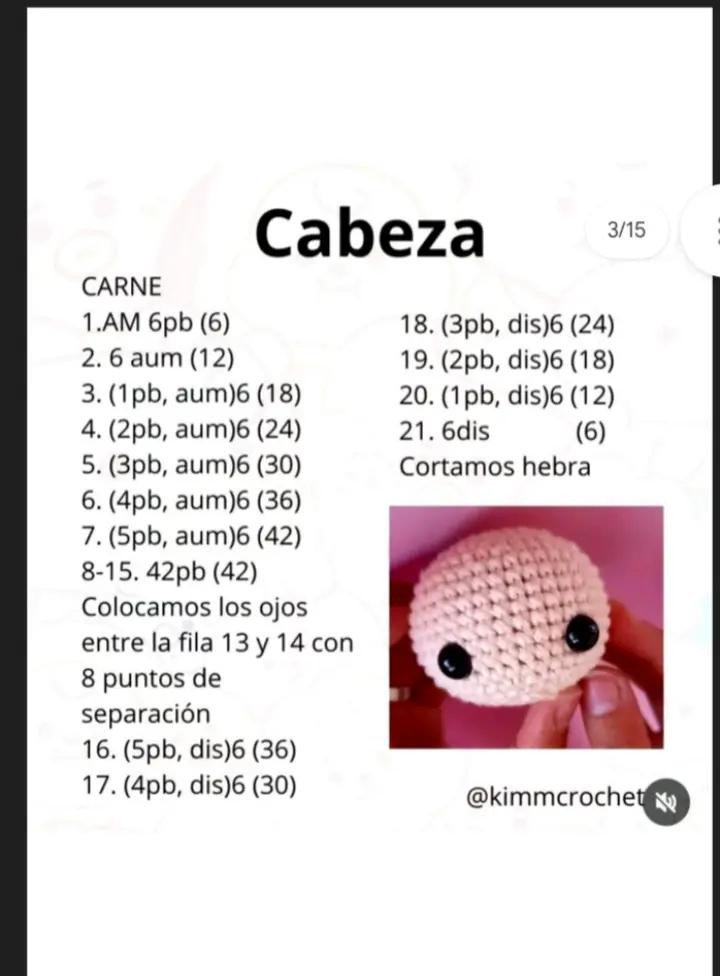 Patrón de amigurumi gratis: muñeco de crochet con orejas de conejo.