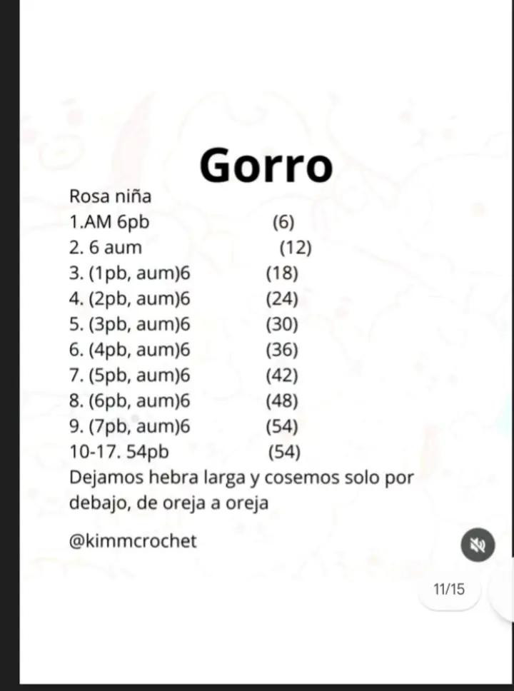 Patrón de amigurumi gratis: muñeco de crochet con orejas de conejo.
